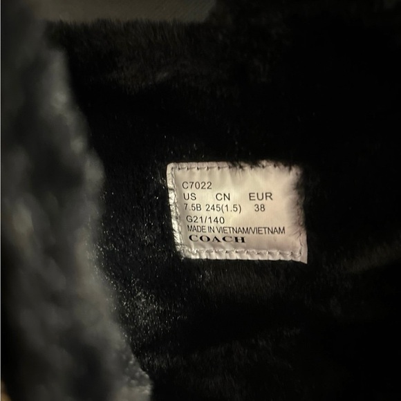 Coach Logo Fur Lined Boots Black Size 7.5 - Picture 11 of 12